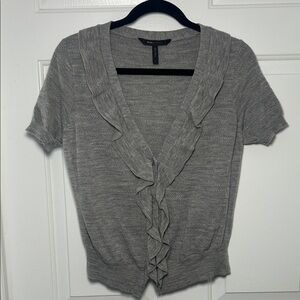 BCBGMaxAzria Gray Ruffle Cardigan